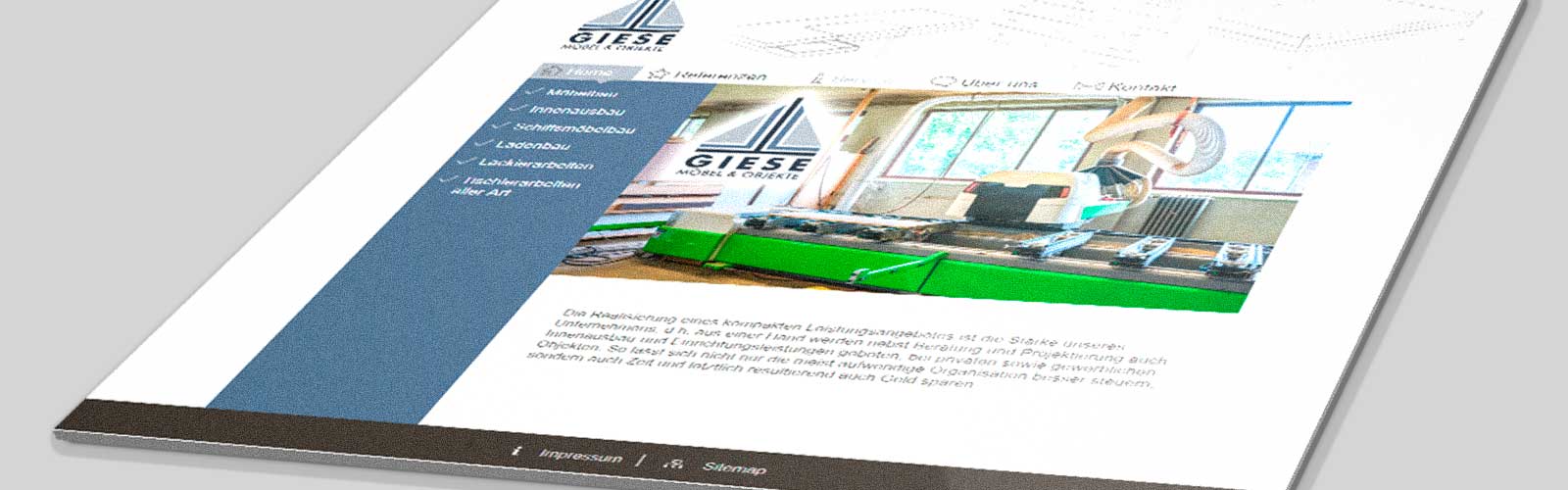 Beispiel Webdesign für die Firma Giese